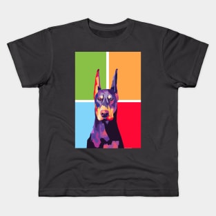 Ddoberman wpap pop art Kids T-Shirt